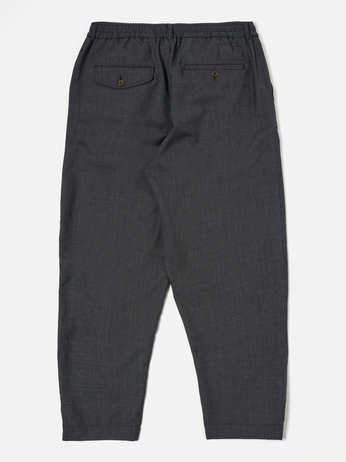 Black Mini Check Pleated Track Pant