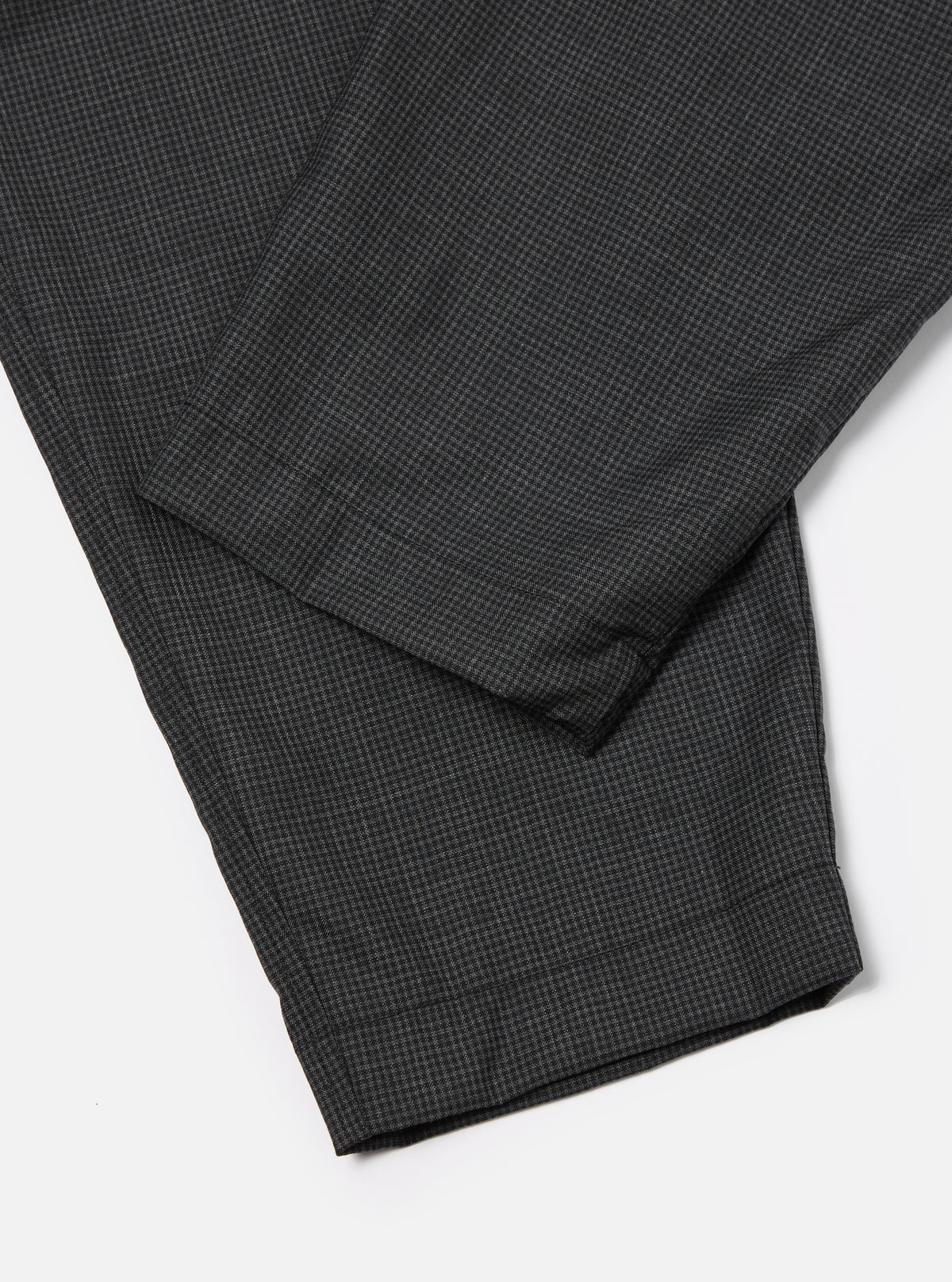 Black Mini Check Pleated Track Pant