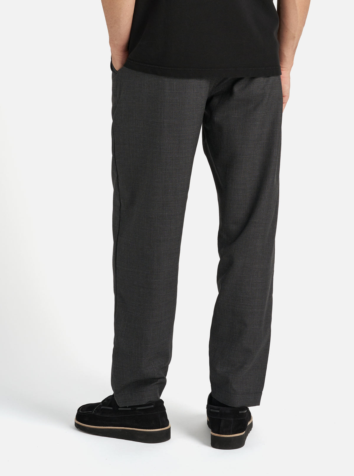 Black Mini Check Military Chino
