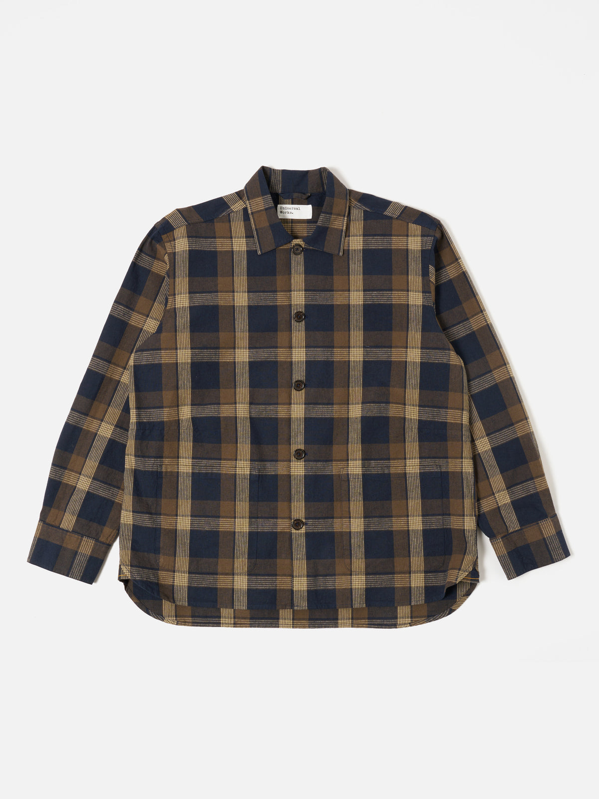 Navy/Brown Lincot Big Check Travail Overshirt