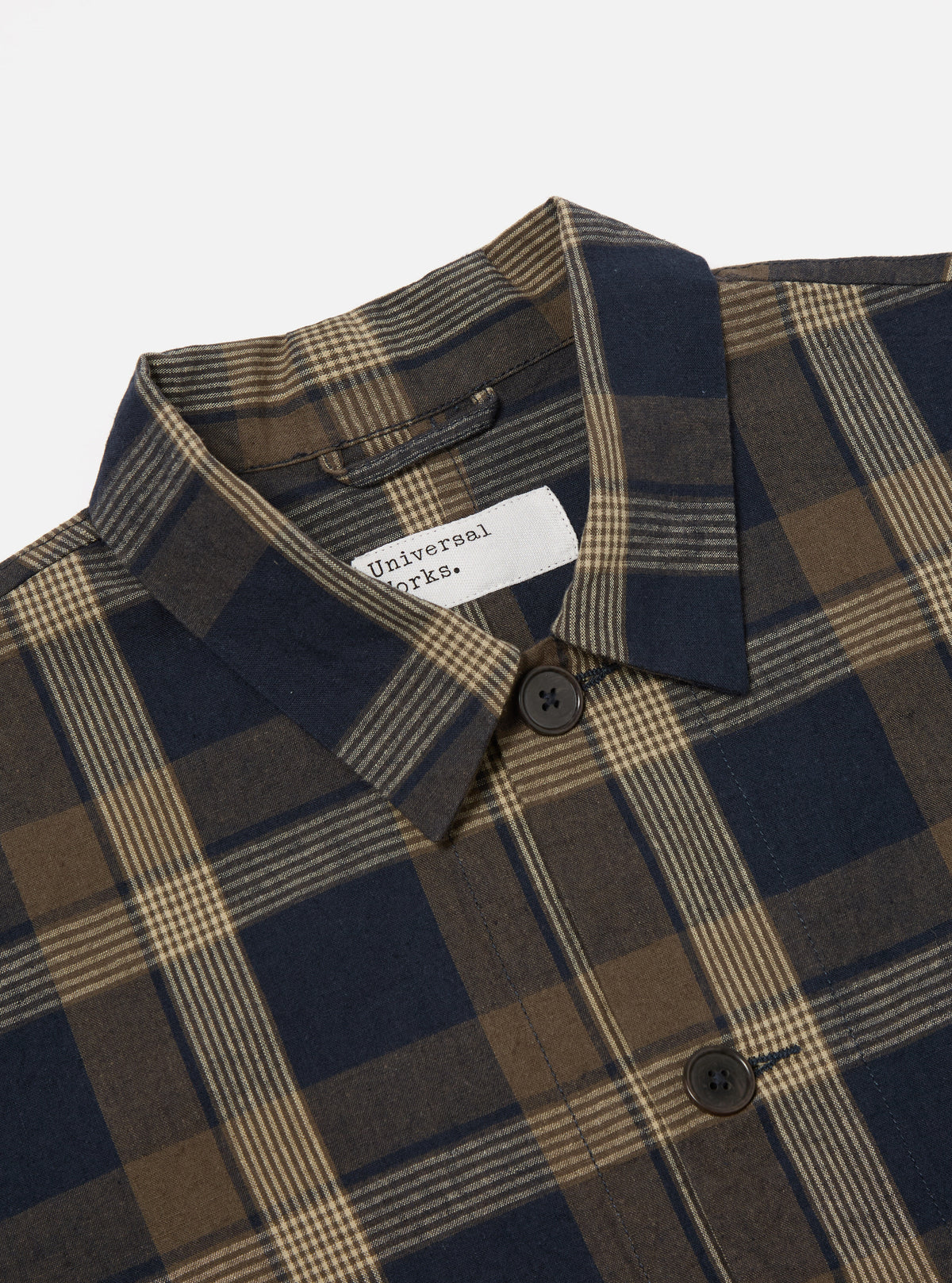 Navy/Brown Lincot Big Check Travail Overshirt