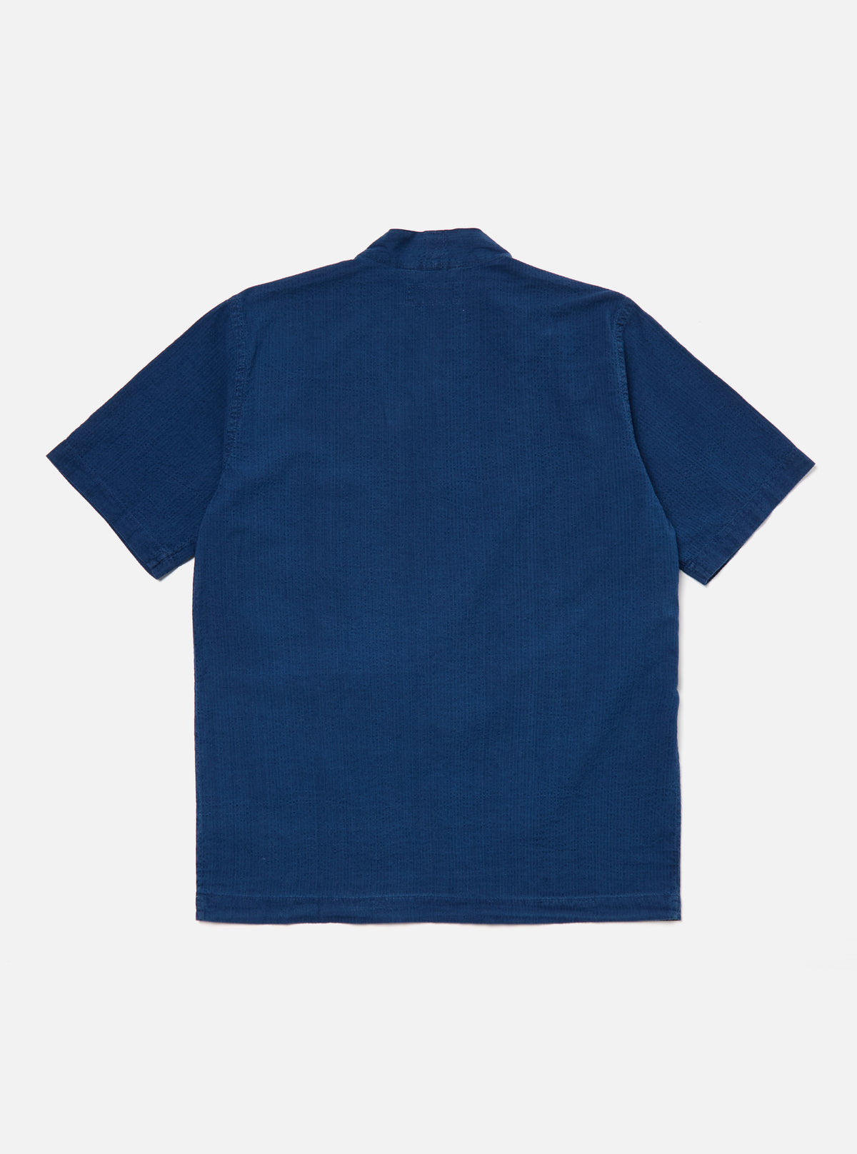 Washed Indigo Seersucker S/S Kyoto Shirt