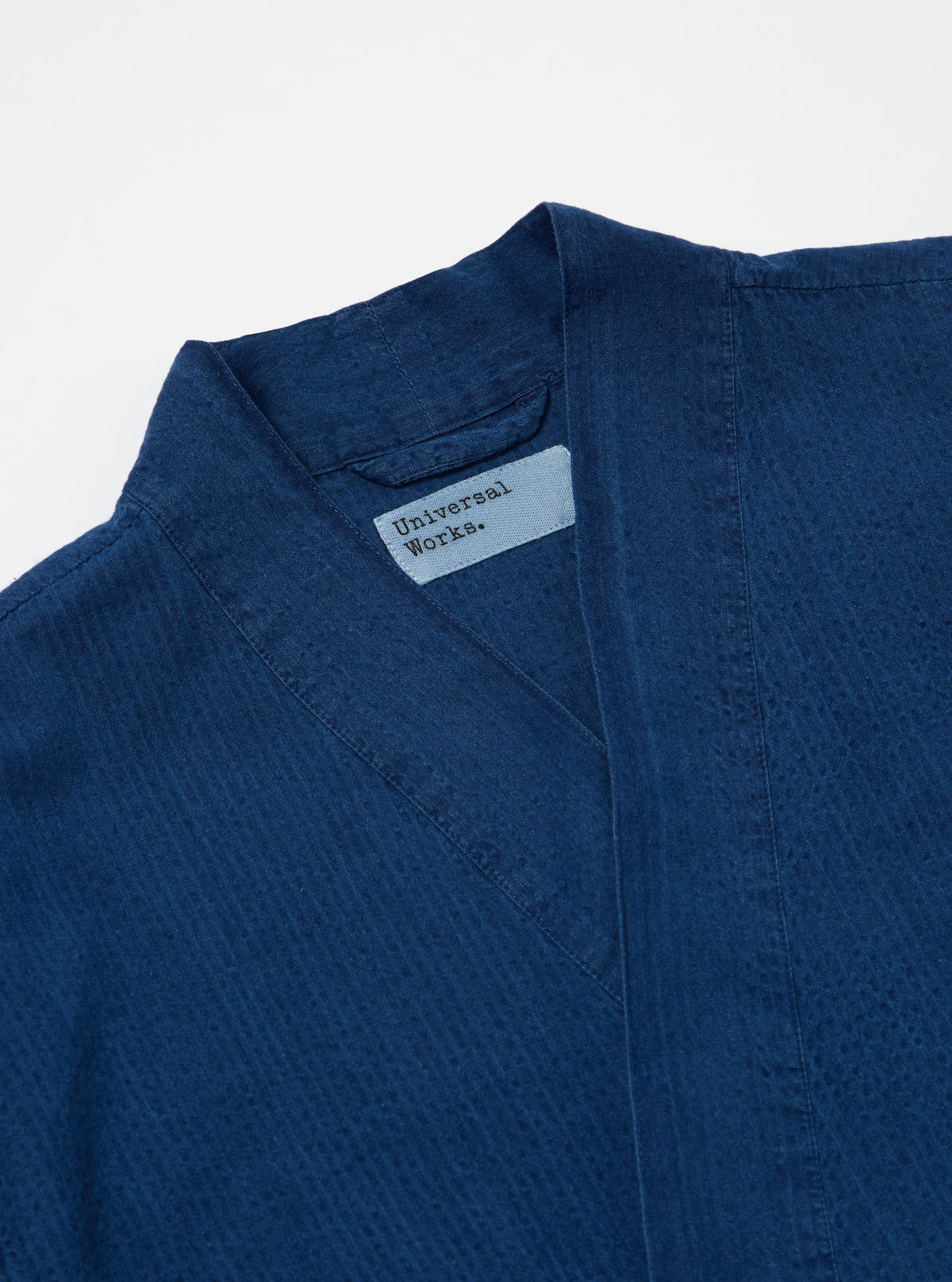 Washed Indigo Seersucker S/S Kyoto Shirt
