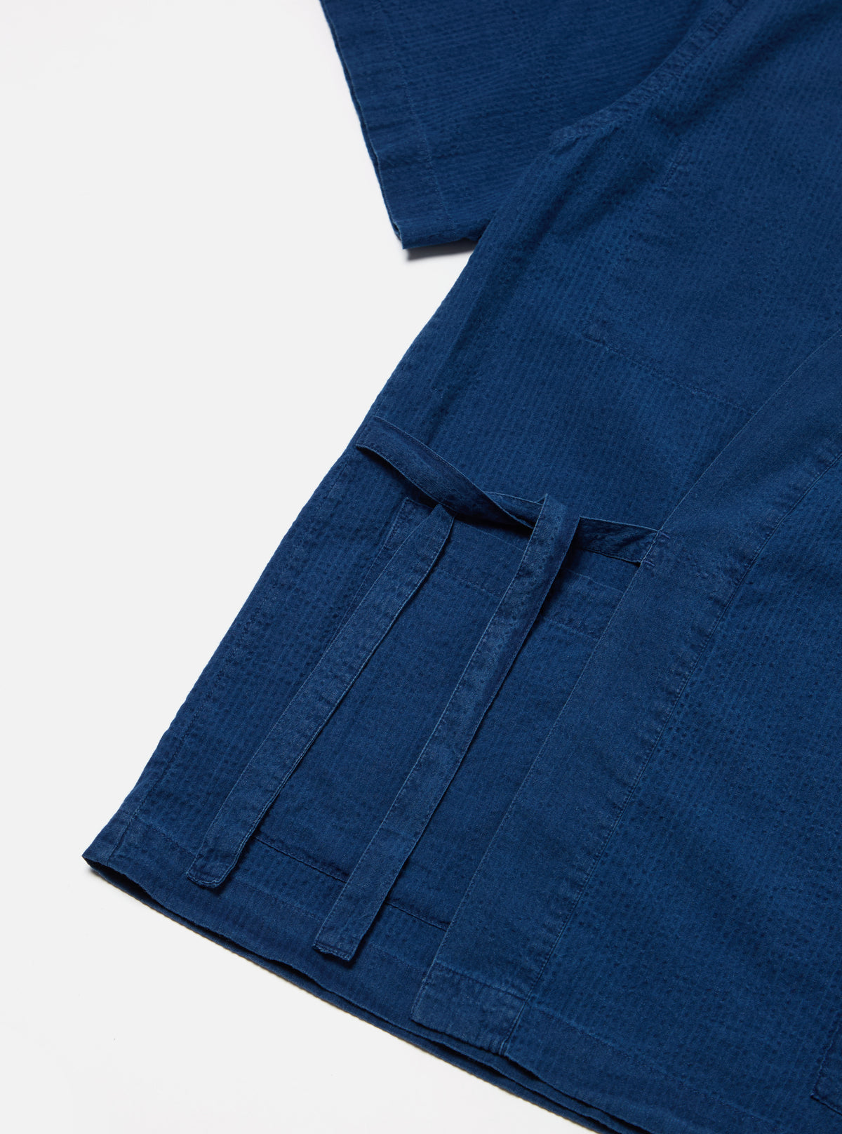 Washed Indigo Seersucker S/S Kyoto Shirt