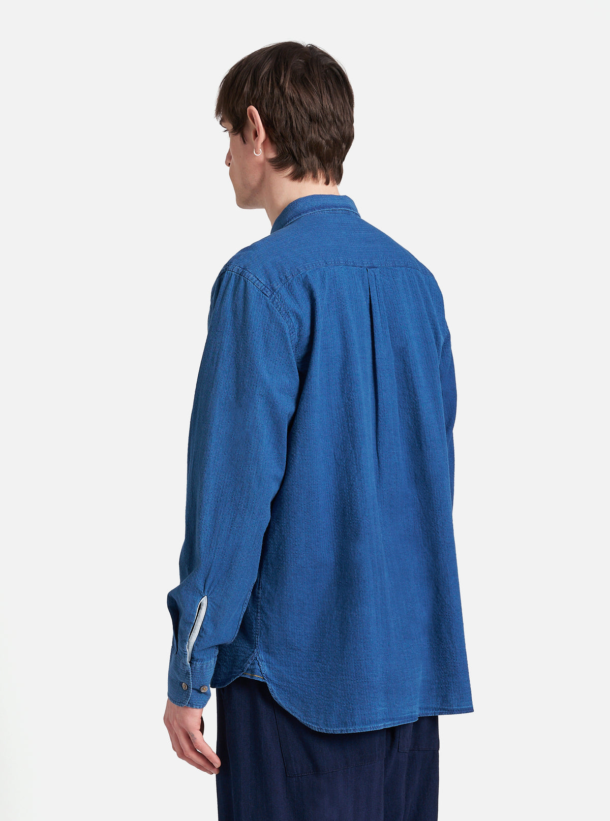 Washed Indigo Seersucker Lazy Day Shirt