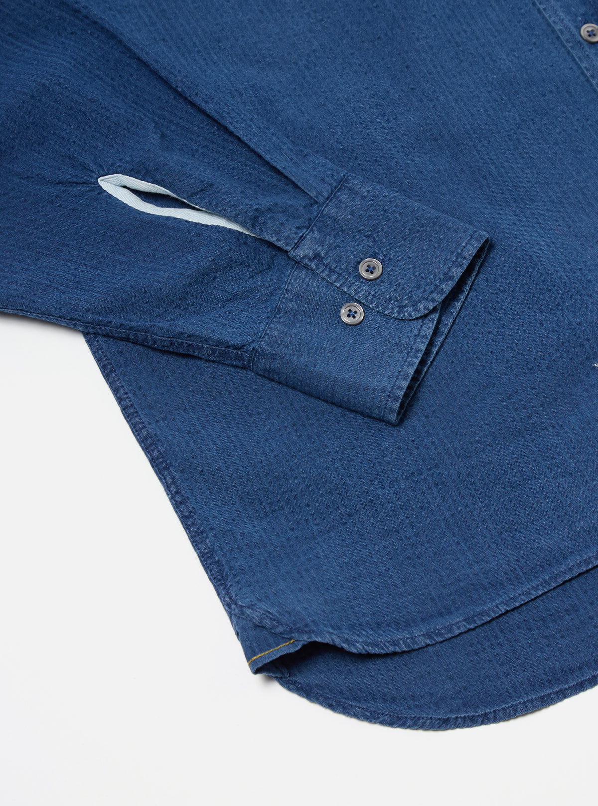 Washed Indigo Seersucker Lazy Day Shirt