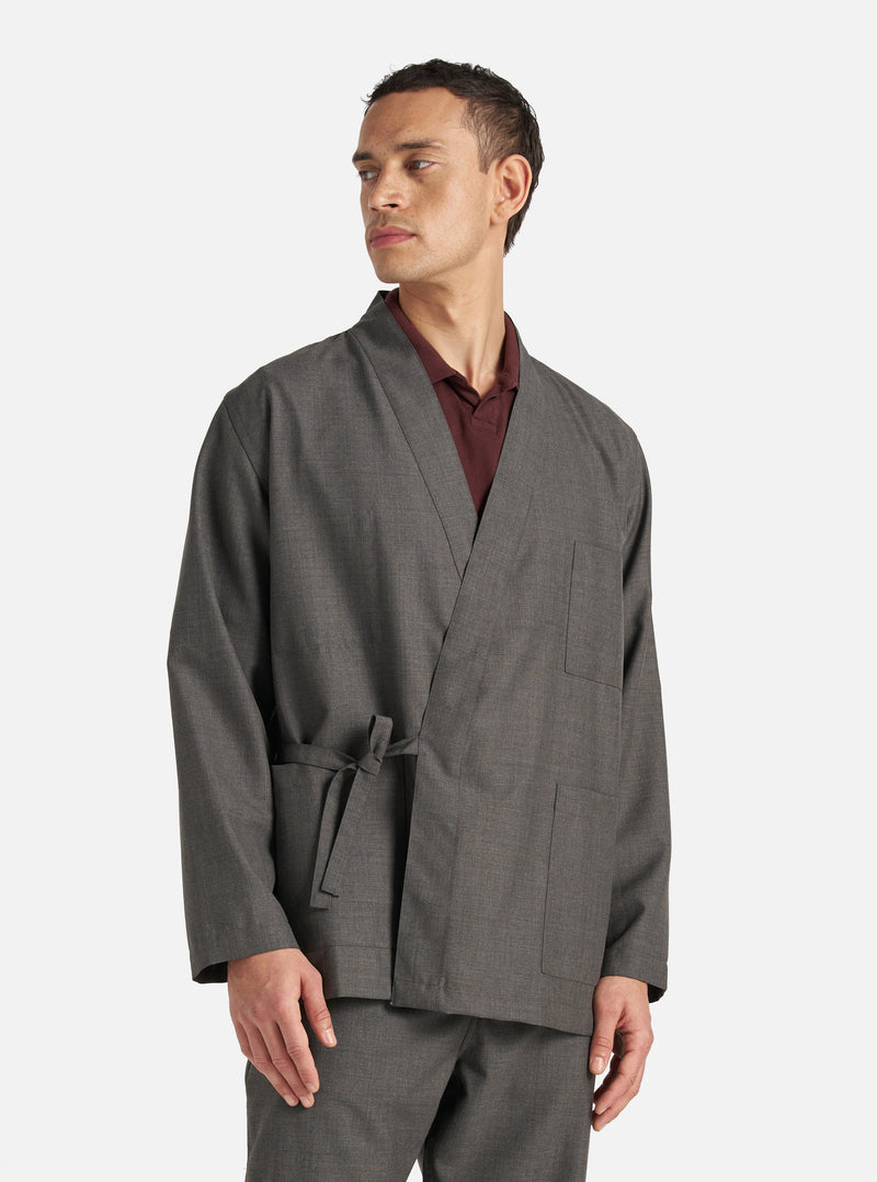 Grey Marl Tropical Suiting Kyoto Work Jacket