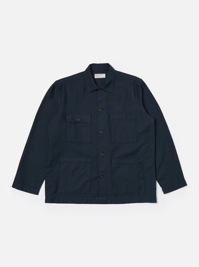 Navy Slub Sateen Dockside Jacket