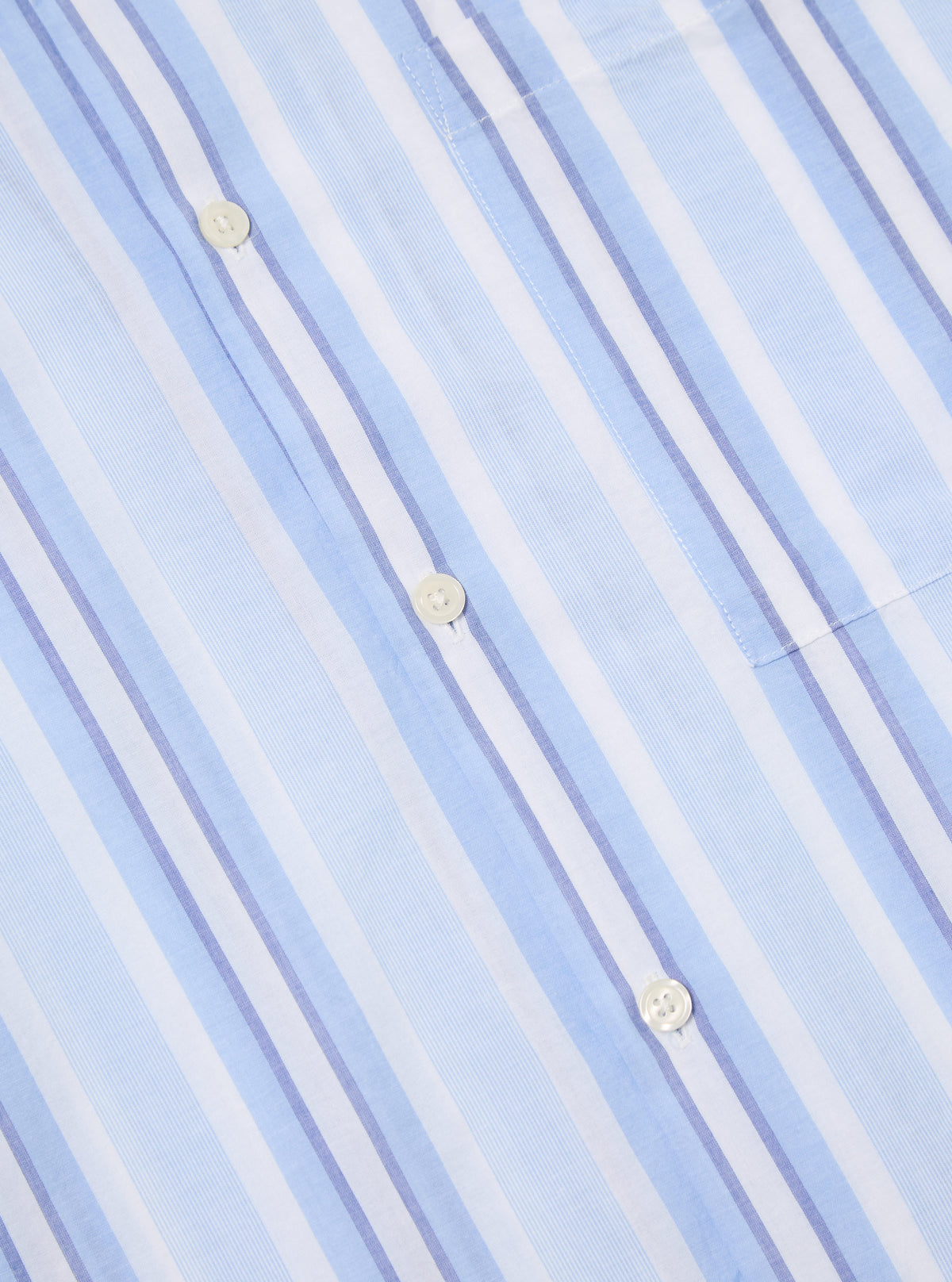 White/Blue Pop Stripe Two Camp Shirt