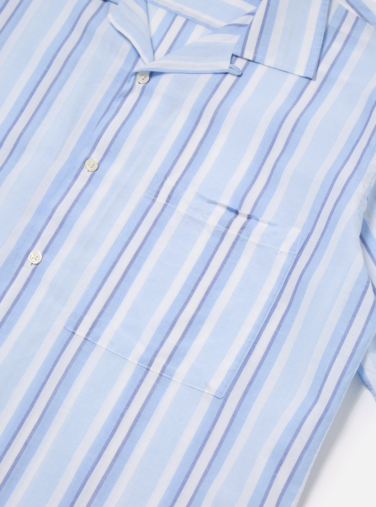 White/Blue Pop Stripe Two Camp Shirt