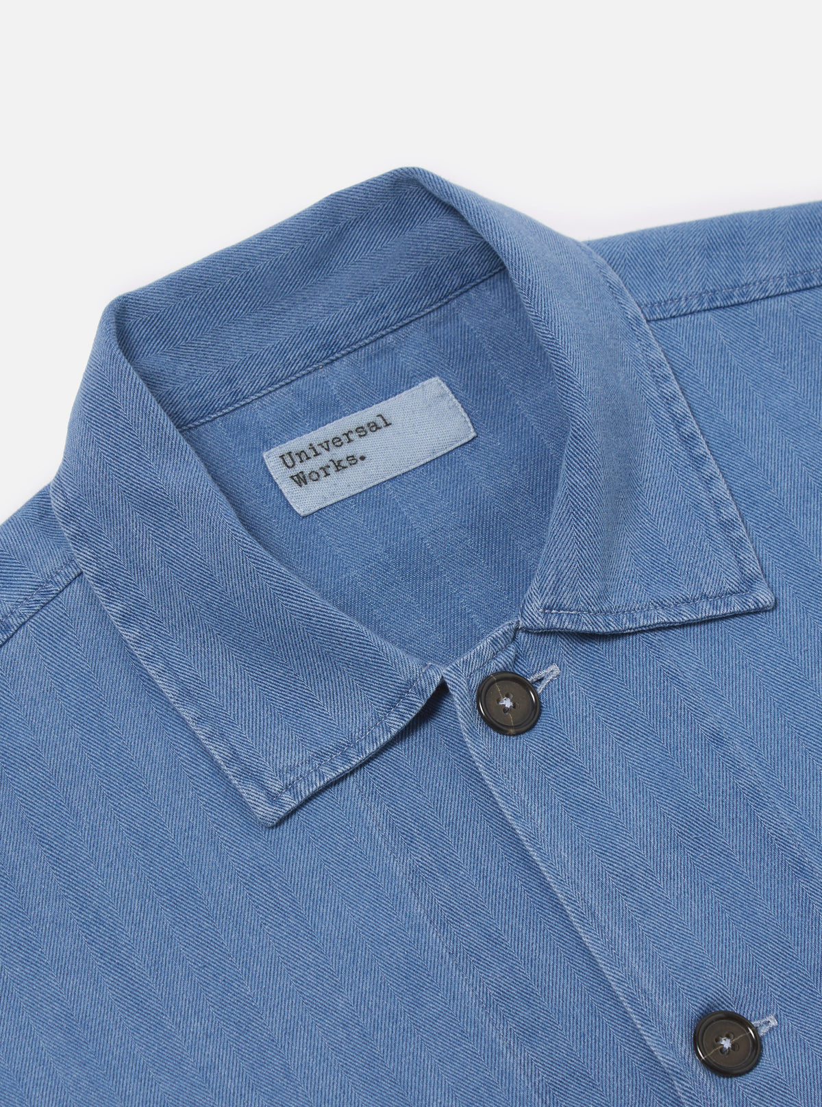 Washed Indigo Herringbone Denim Bakers Overshirt
