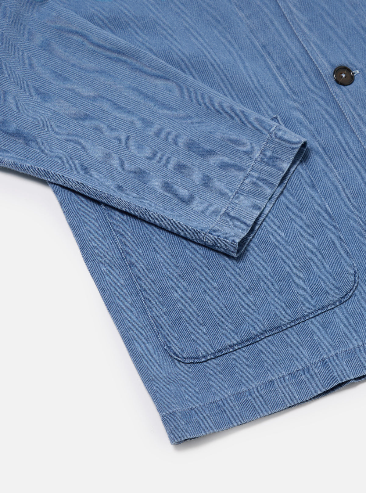 Washed Indigo Herringbone Denim Bakers Overshirt