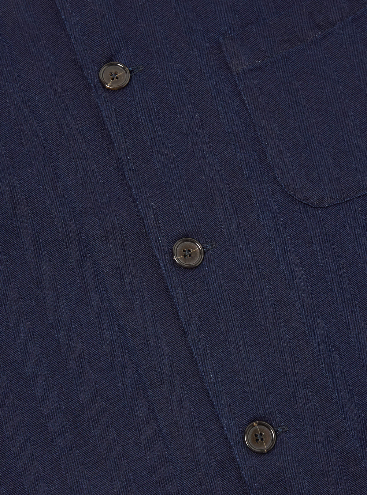 Indigo Herringbone Denim Bakers Overshirt