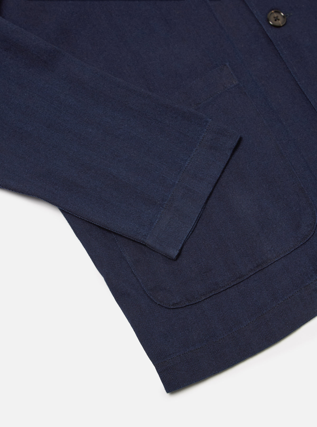 Indigo Herringbone Denim Bakers Overshirt