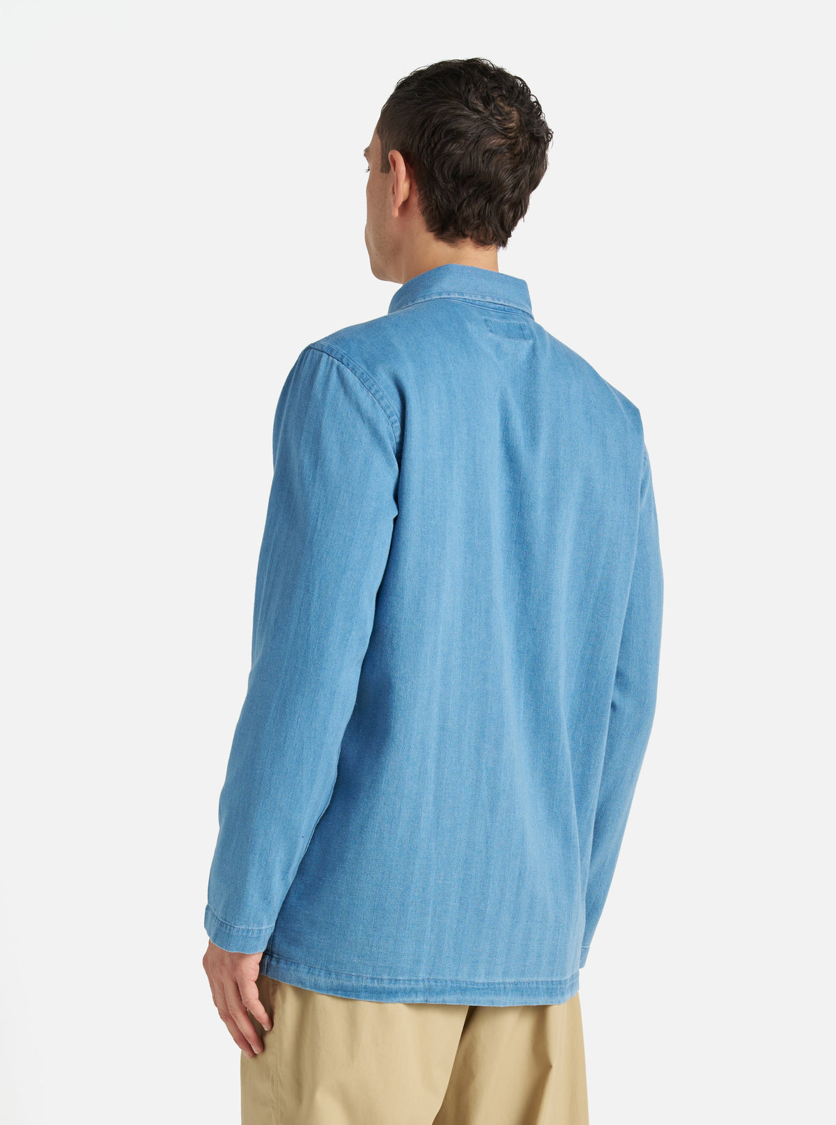 Washed Indigo Herringbone Denim Bakers Overshirt