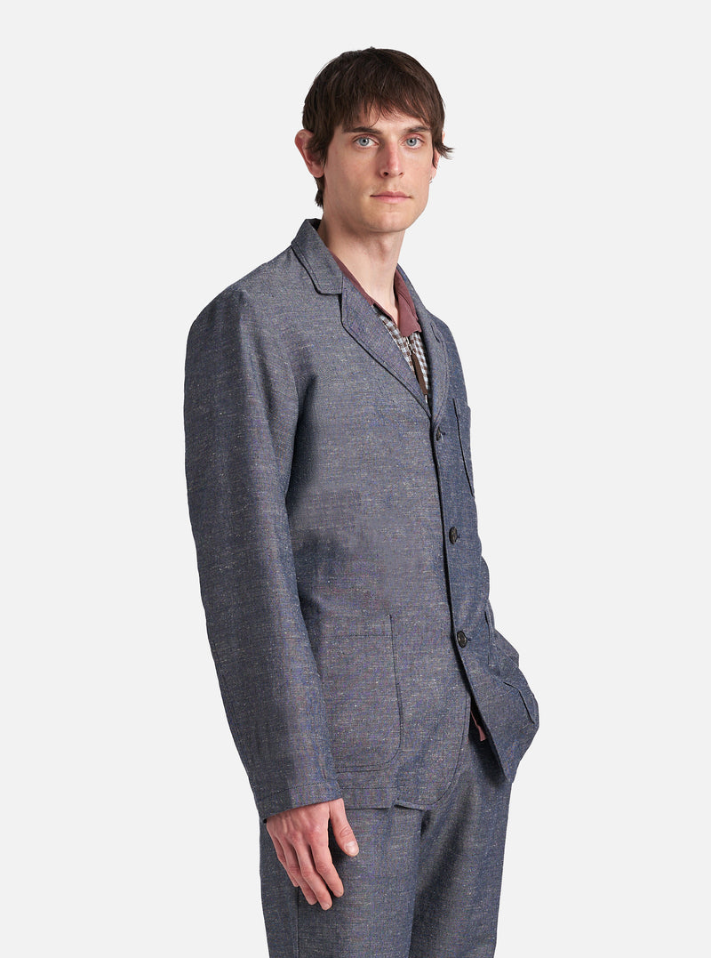 Denim Lord Cotton Linen Three Button Jacket