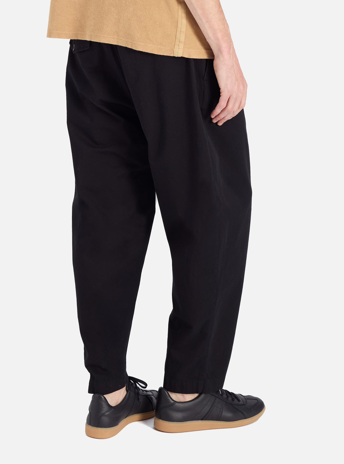 Black Kelly Cotton Pleated Track Pant