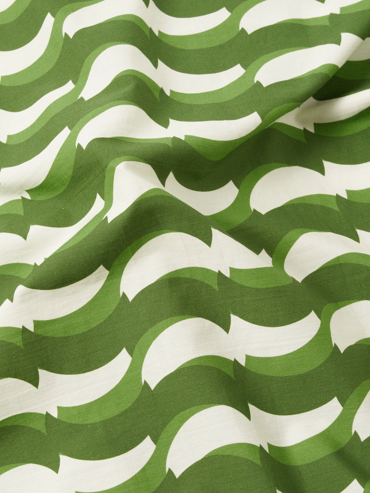 Green Geo Wave Print Cotton Road Shirt