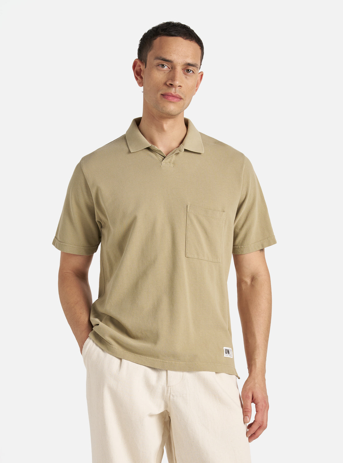 Pale Olive Piquet Vacation Polo