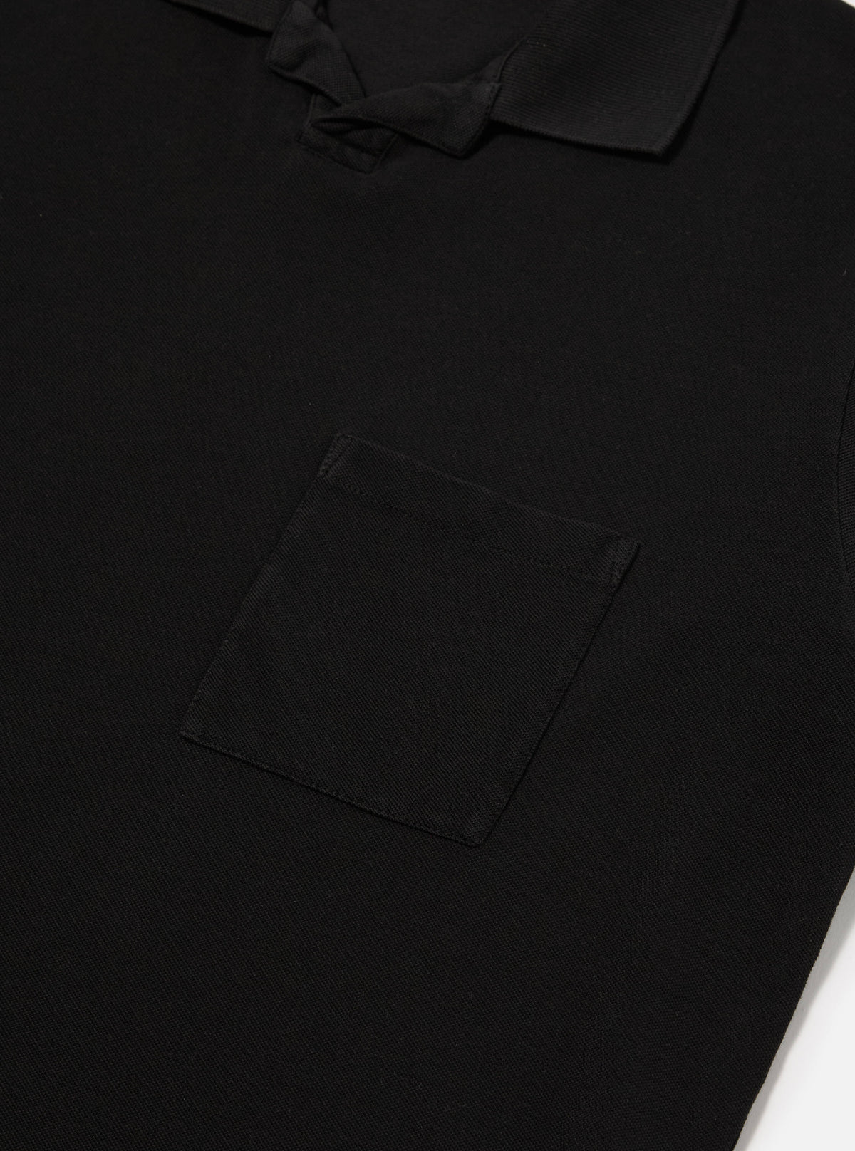 Black Piquet Vacation Polo