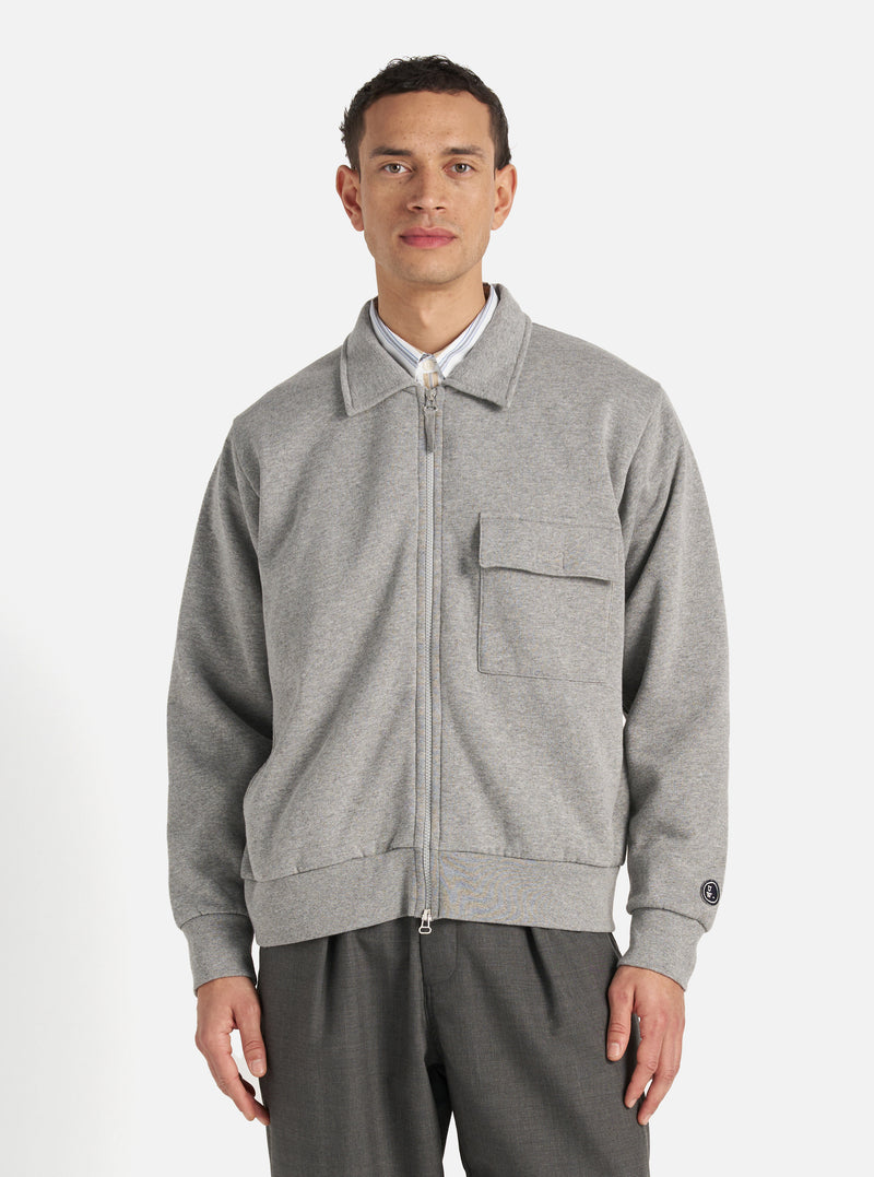 Grey Marl Recycled Cotton Blend Jersey Tyler Jacket