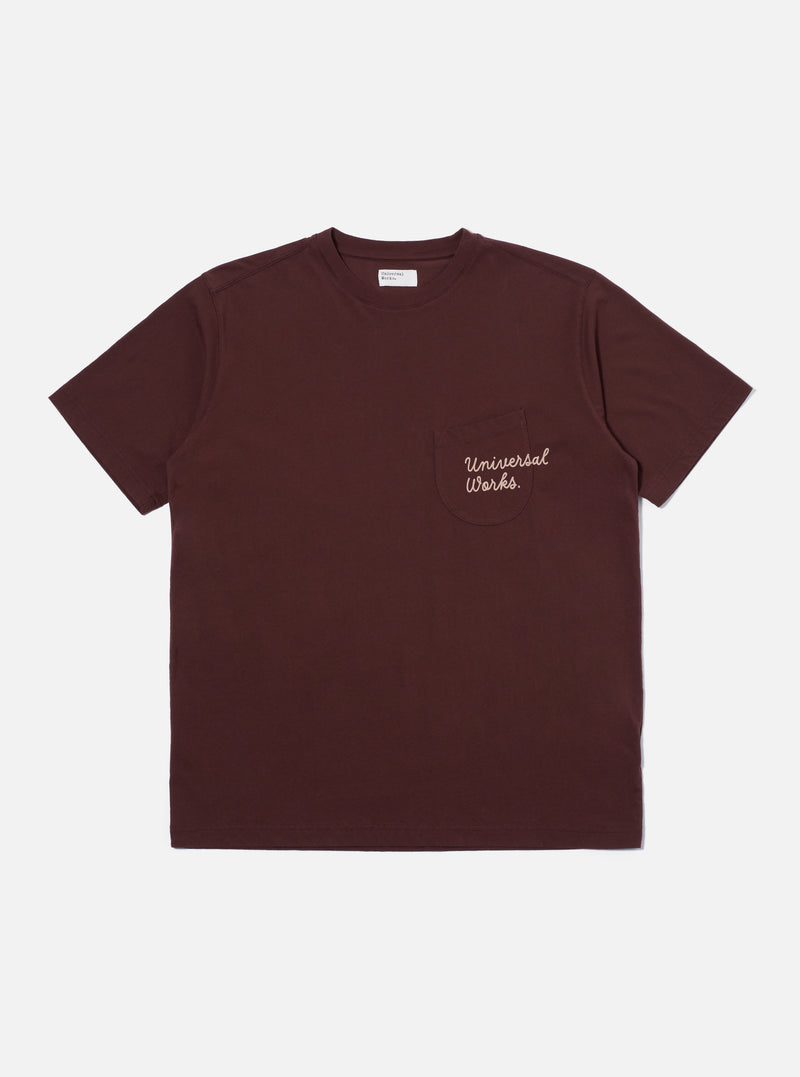 Rich Brown Organic Jersey Print Pocket Tee