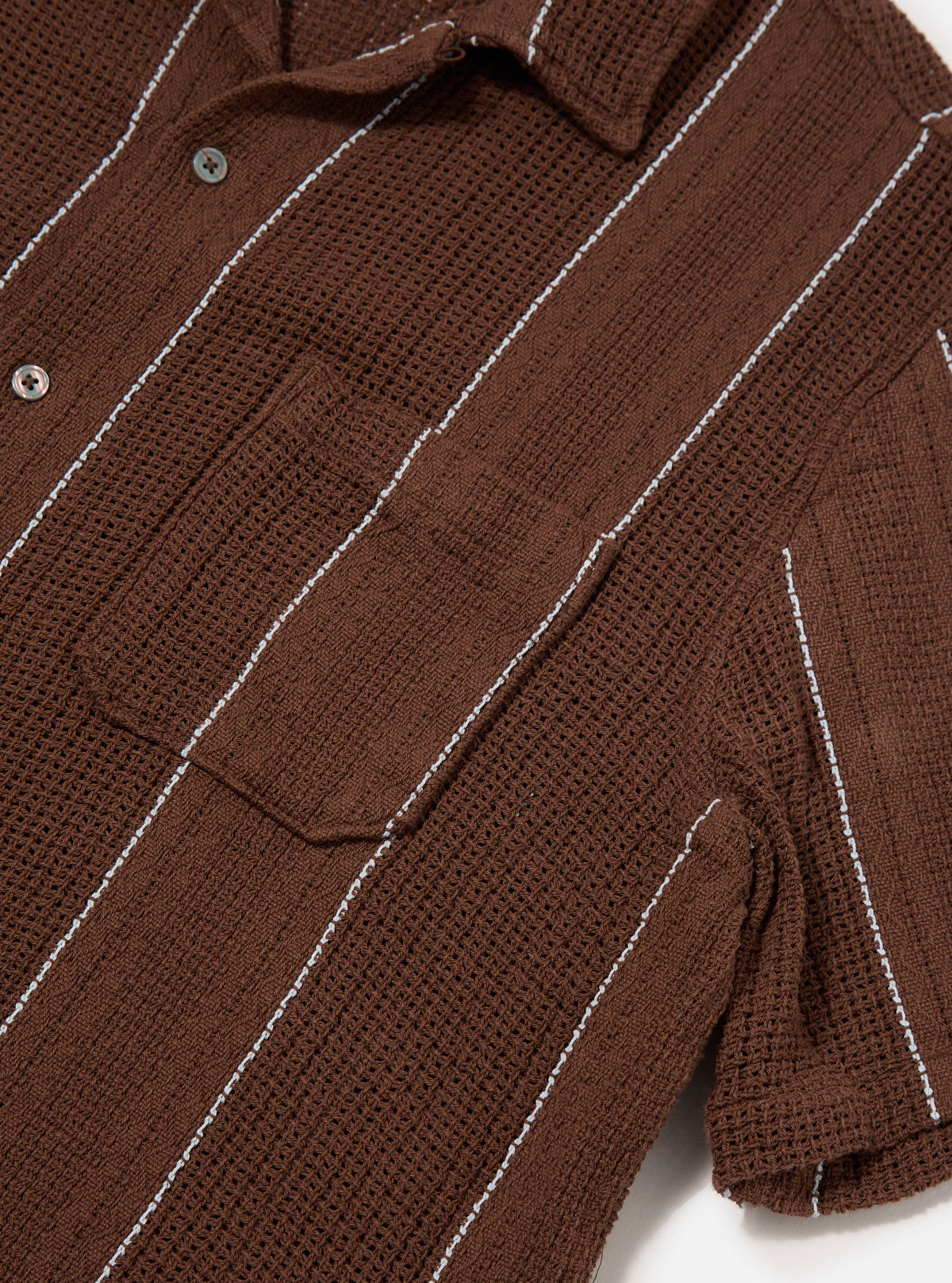 Brown Reef Stripe Cotton Road Shirt