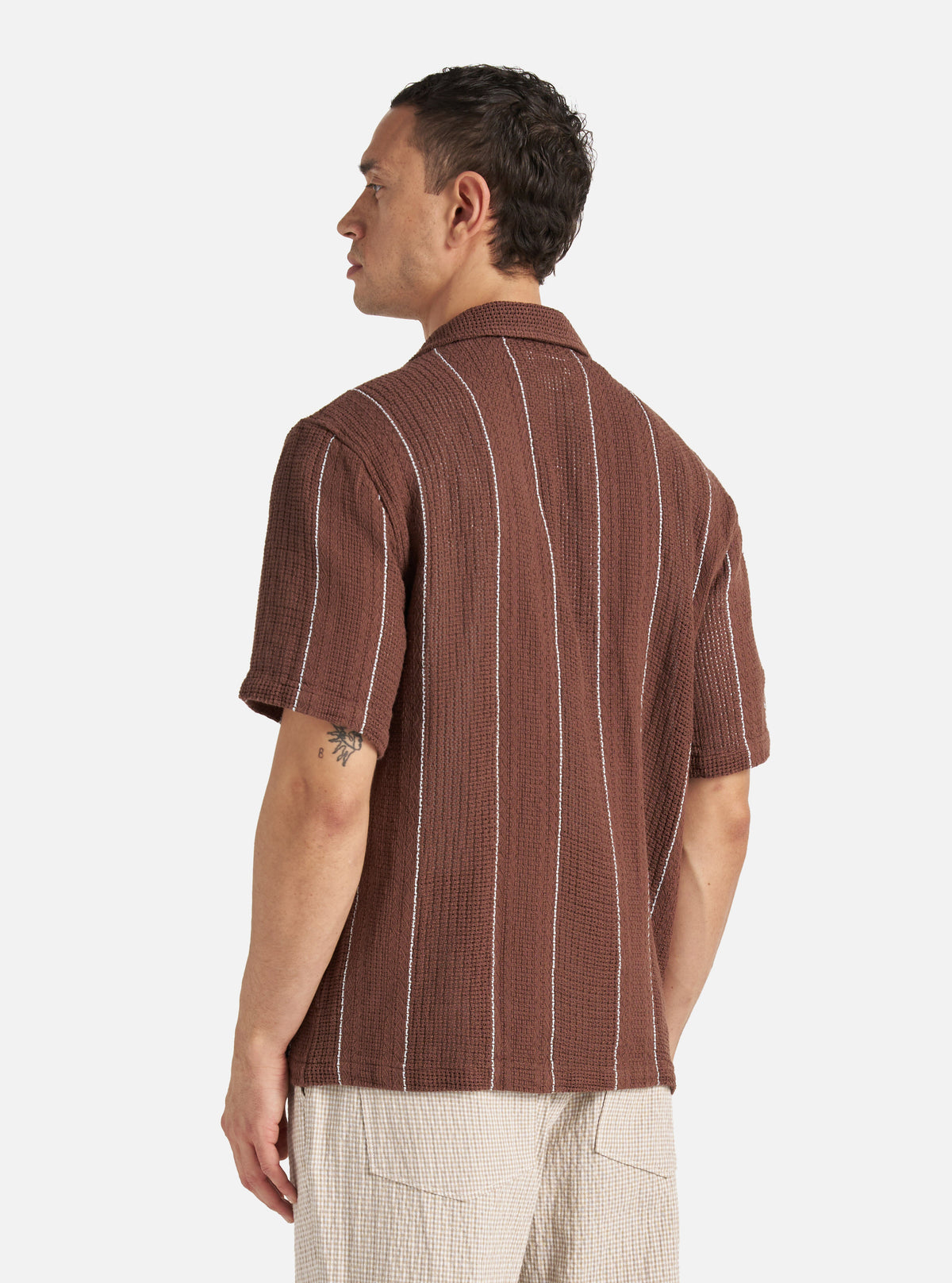 Brown Reef Stripe Cotton Road Shirt