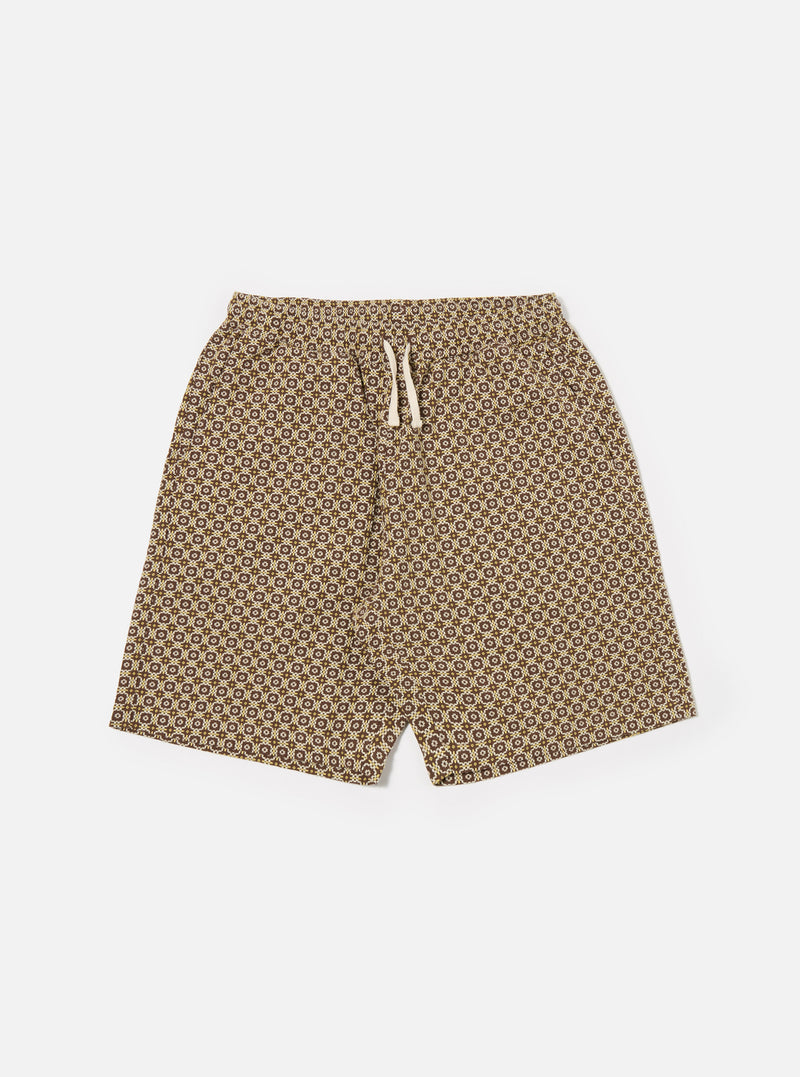 Brown Tile 1 Cotton Simple Short