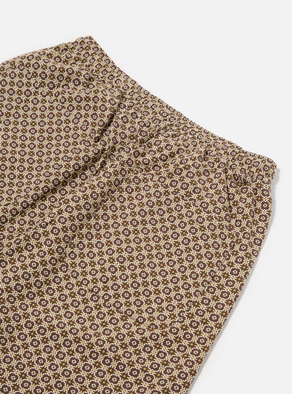 Brown Tile 1 Cotton Simple Short