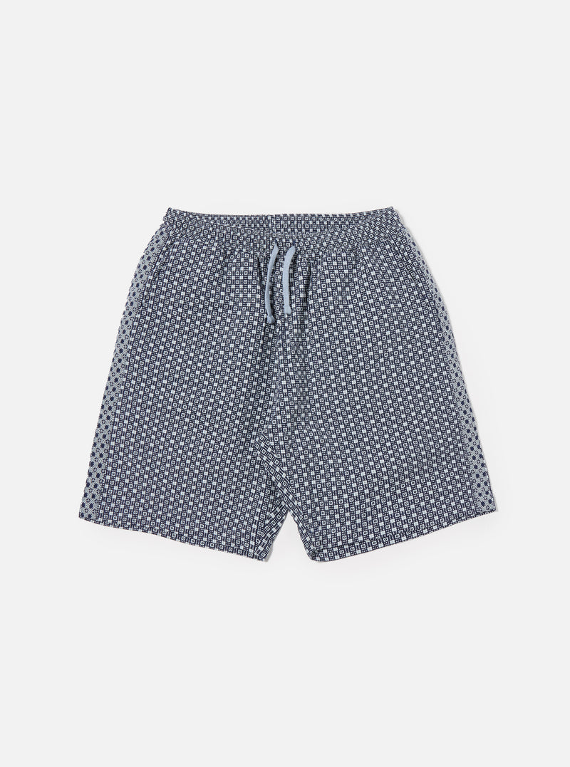 Navy Tile 3 Cotton Simple Short
