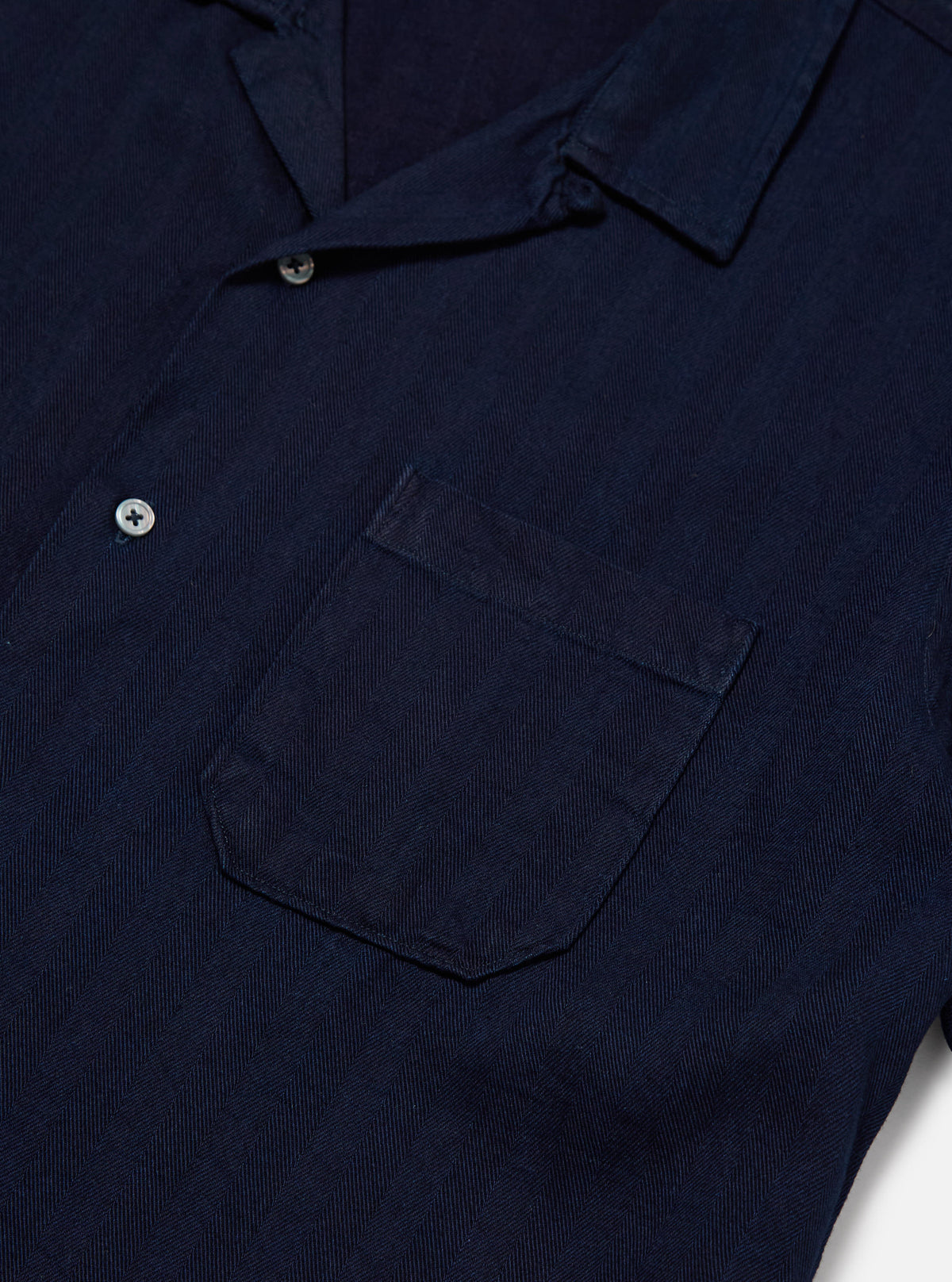 Indigo Herringbone Denim Road Shirt