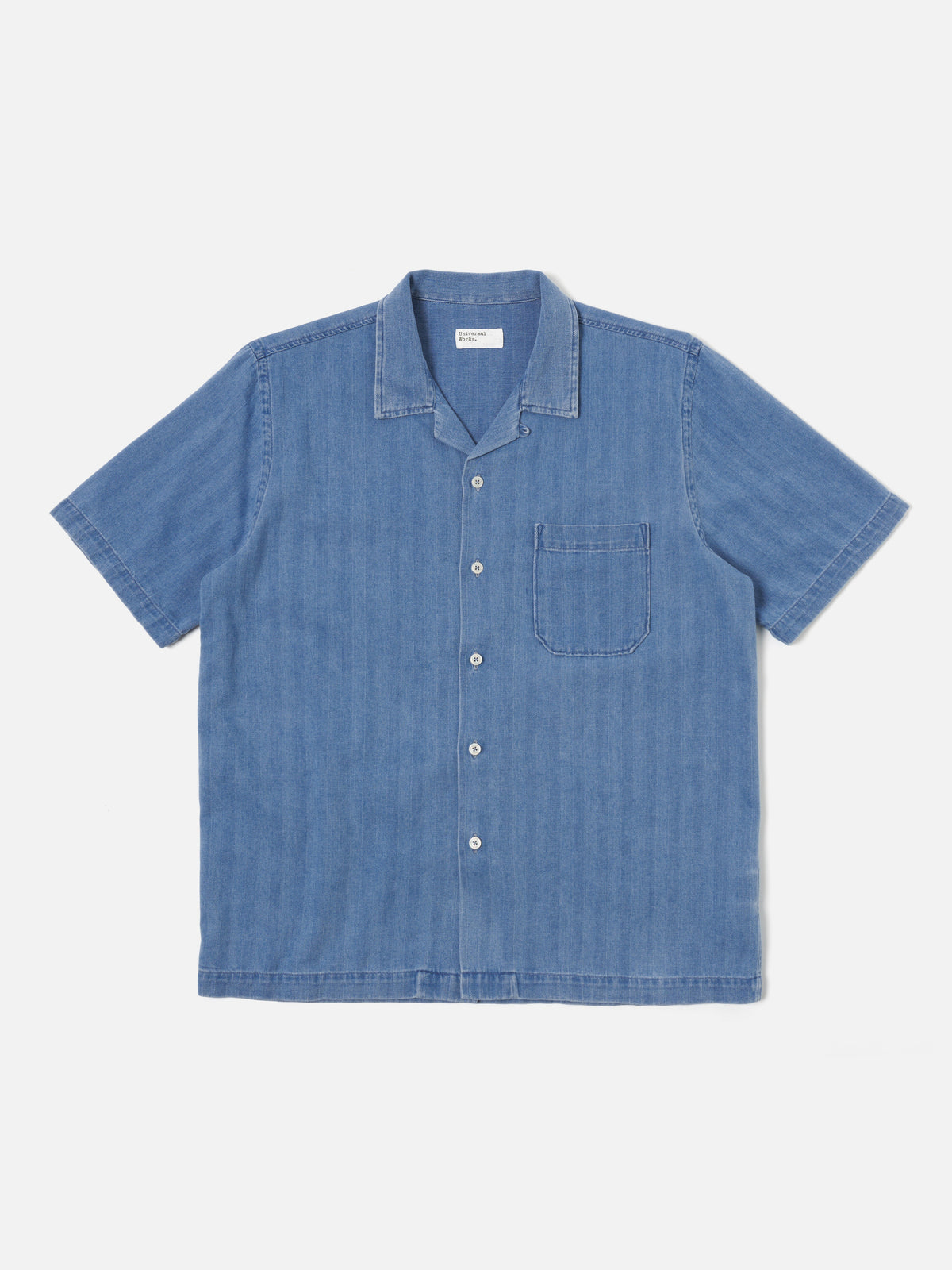 Washed Indigo Herringbone Denim Road Shirt