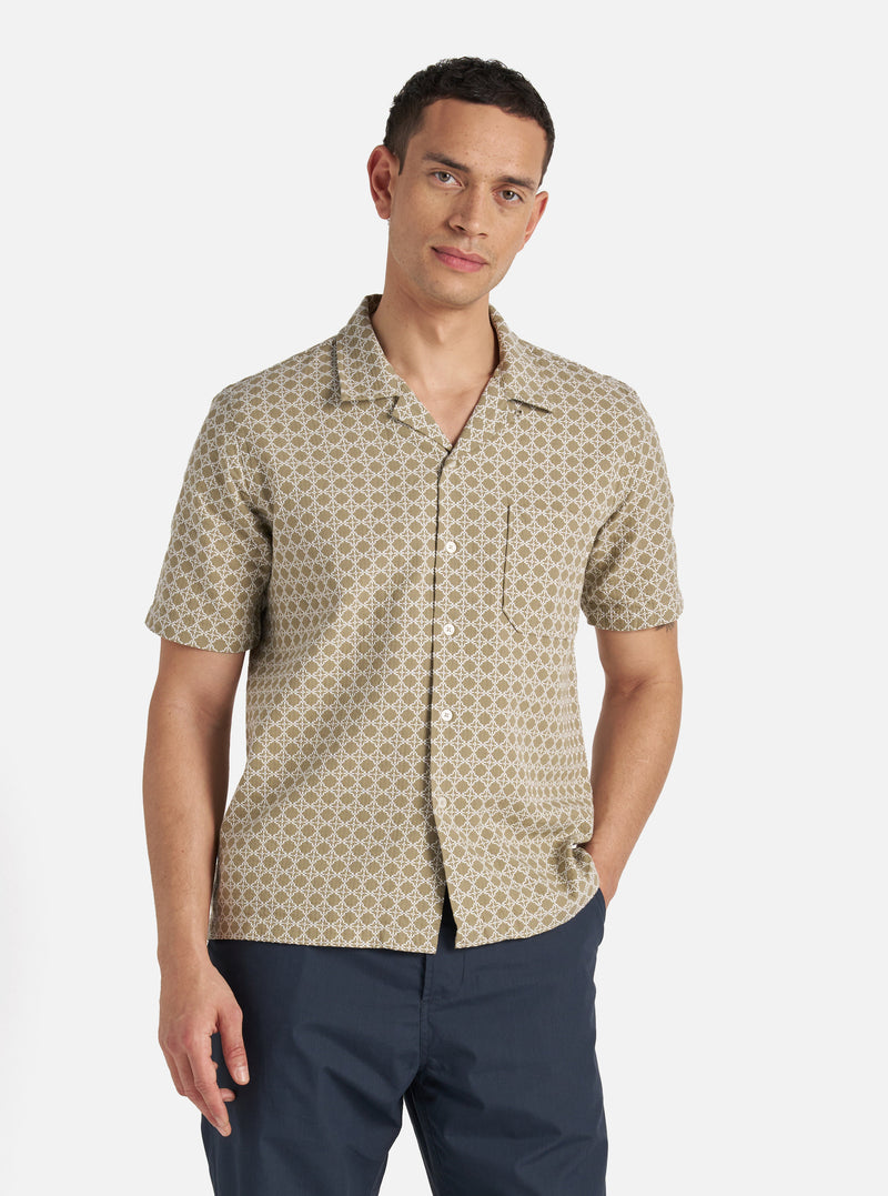 Sand/White Rhodes Cotton Road Shirt