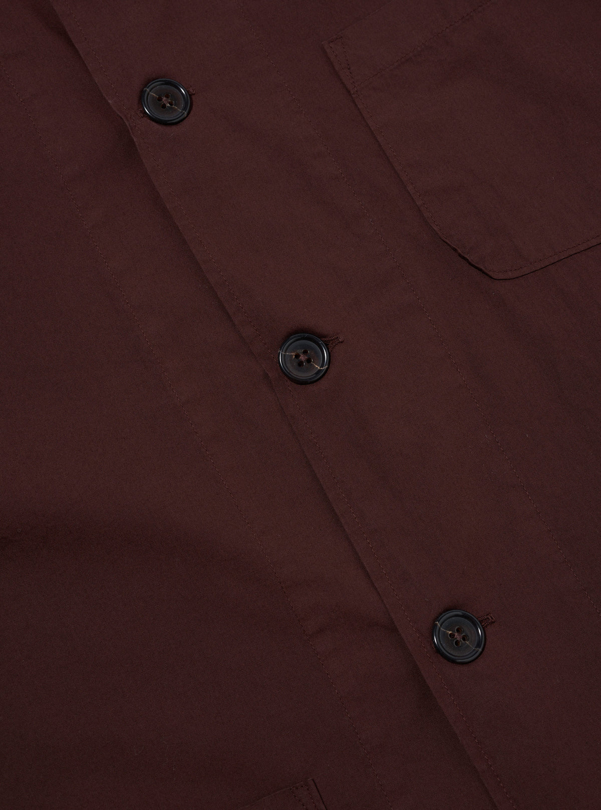 Rich Brown Organic Fine Poplin Bakers Overshirt