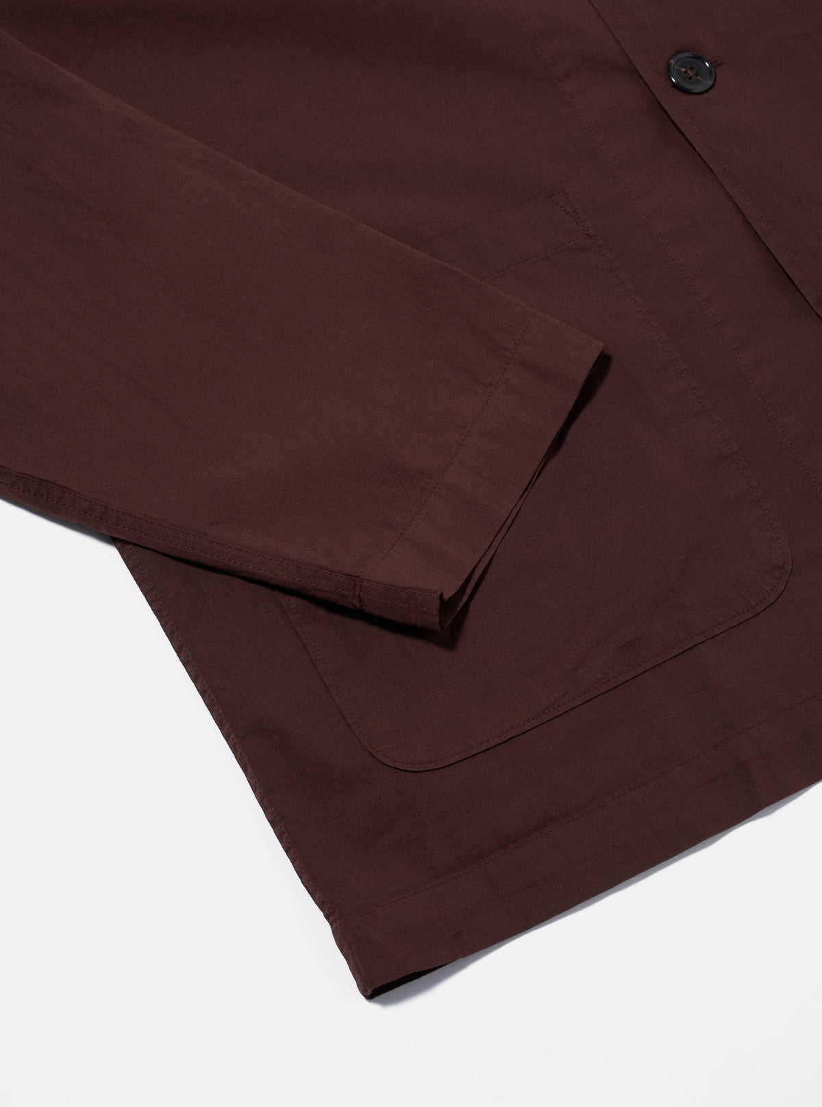 Rich Brown Organic Fine Poplin Bakers Overshirt
