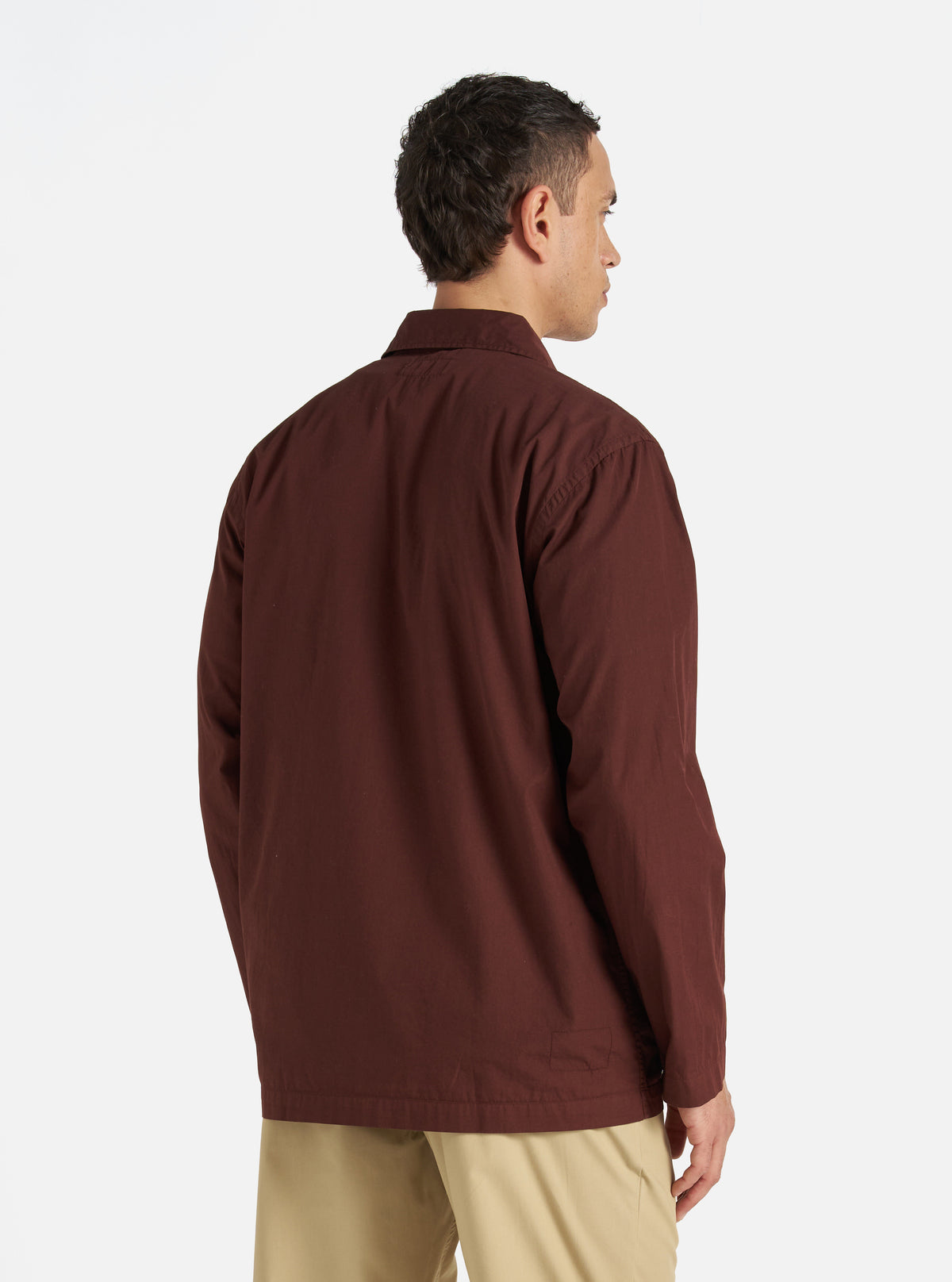 Rich Brown Organic Fine Poplin Bakers Overshirt