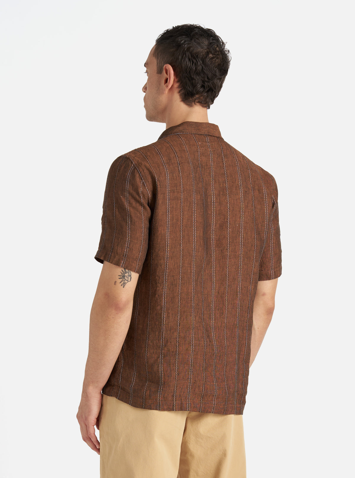 Brown Stripe Linen Road Shirt