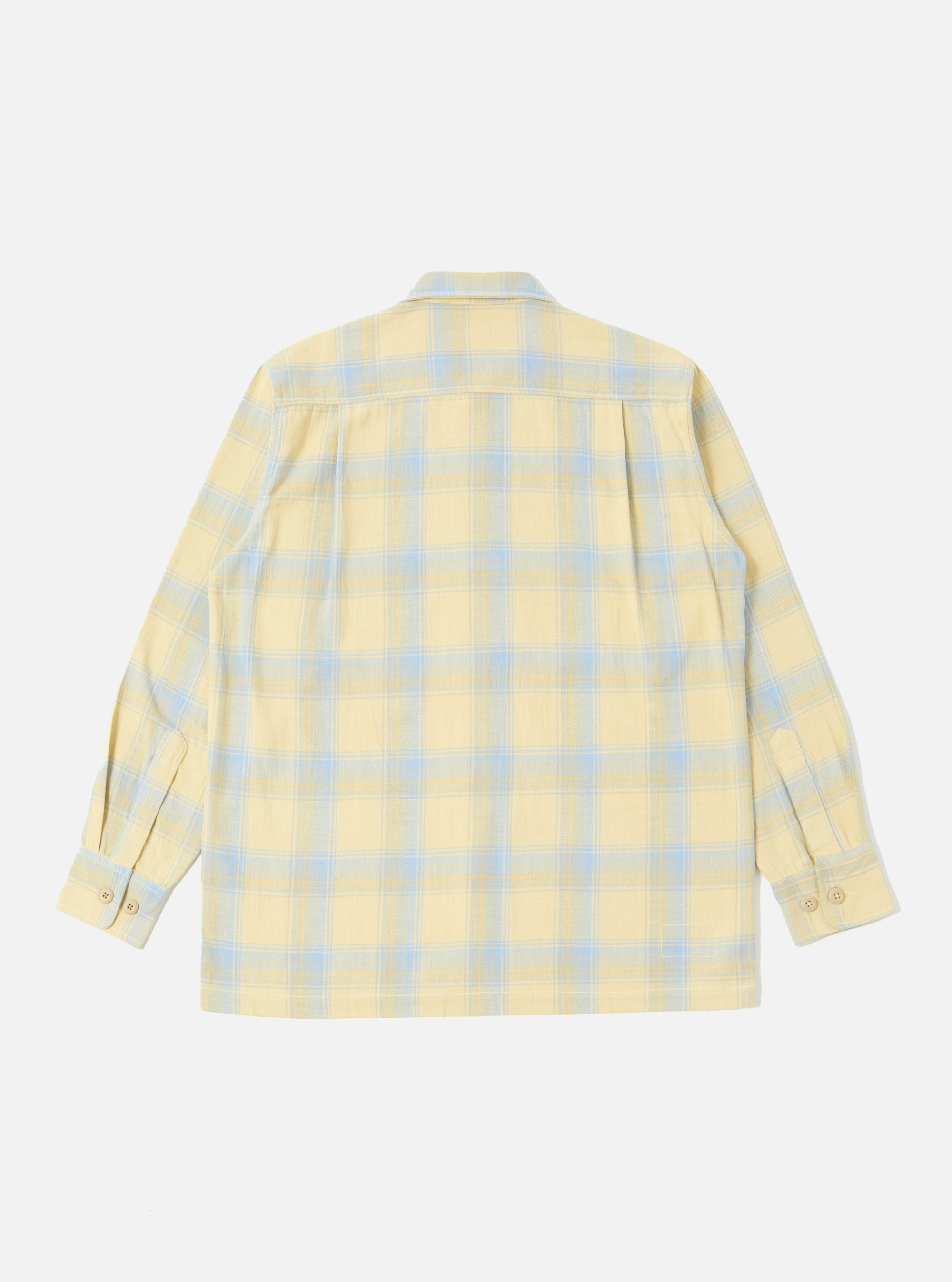 Yellow/Blue Cotton Plaid Fatigue Shirt