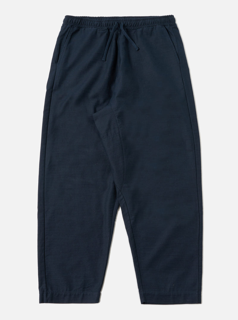 Navy Slub Sateen Braga Pant