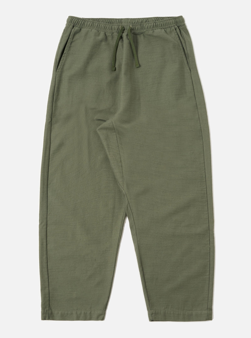 Olive Slub Sateen Braga Pant