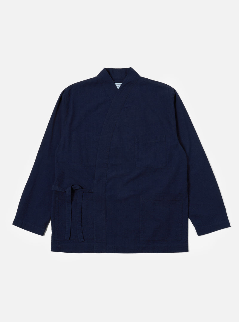 Washed Indigo Seersucker Kyoto Work Jacket