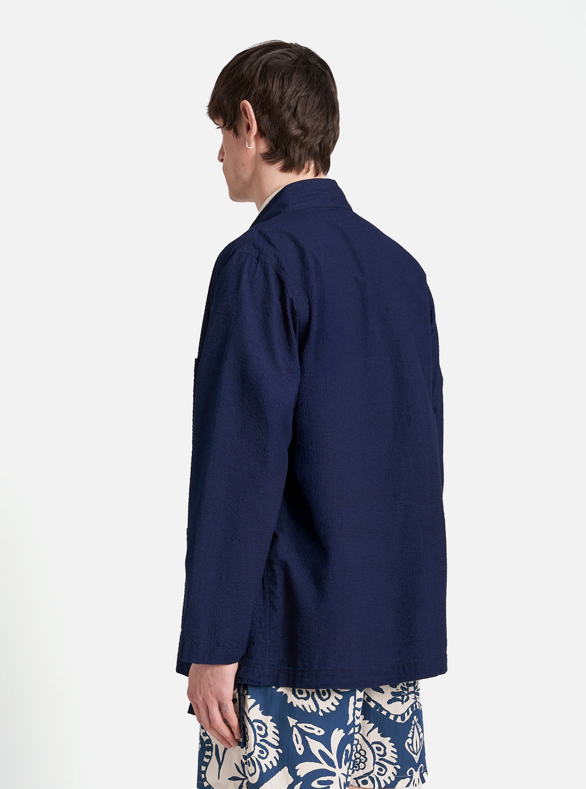 Washed Indigo Seersucker Kyoto Work Jacket