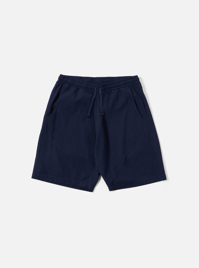 Washed Indigo Seersucker Simple Short