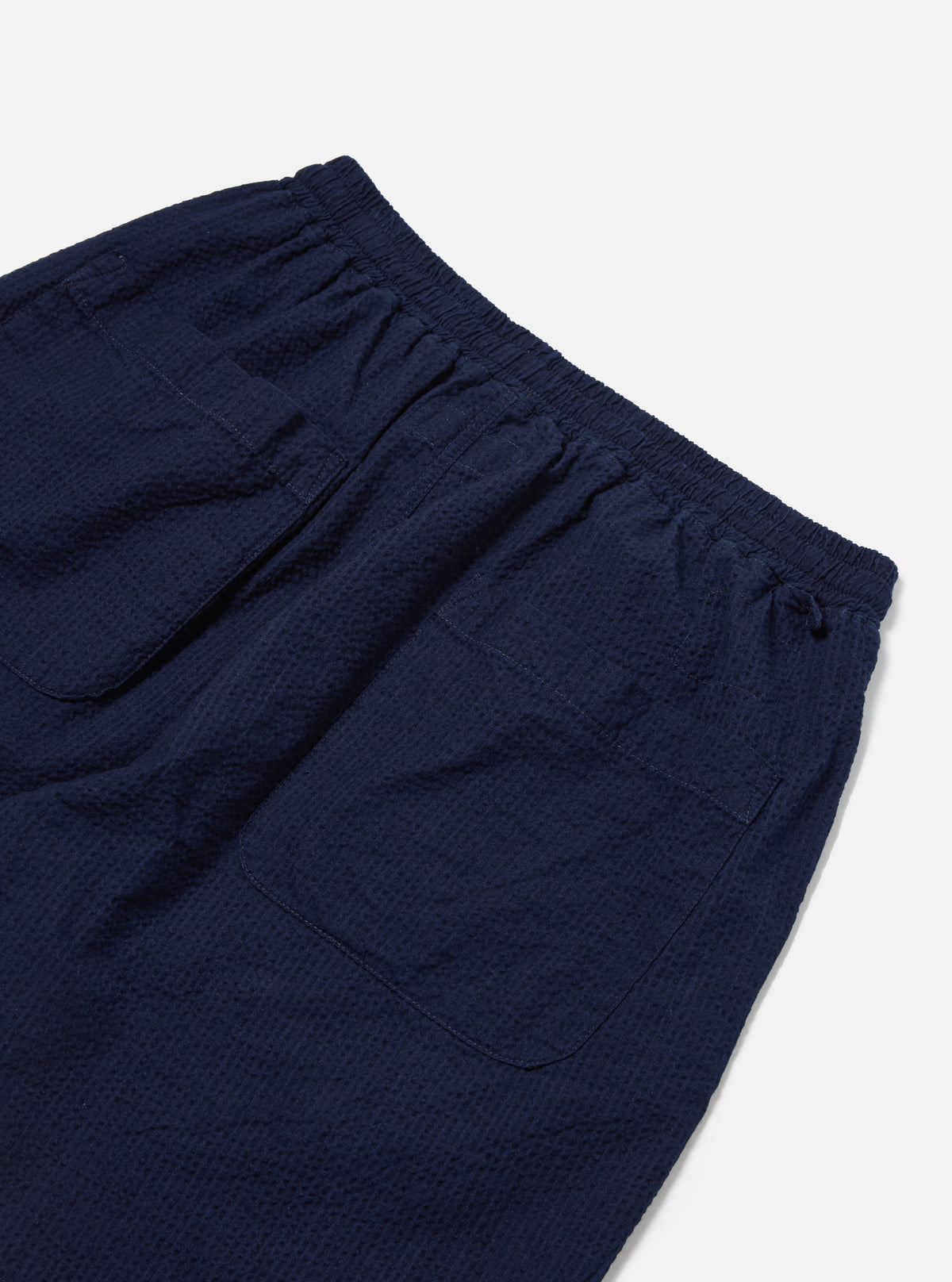 Washed Indigo Seersucker Simple Short