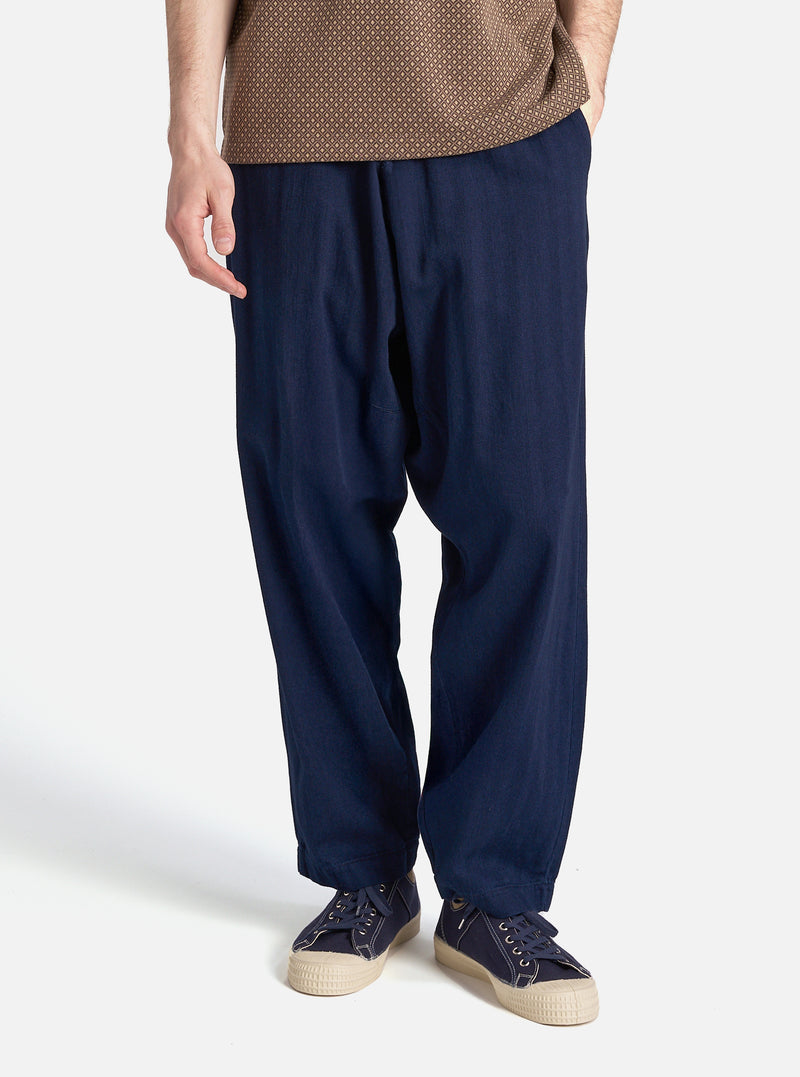 Indigo Herringbone Denim Braga Pant