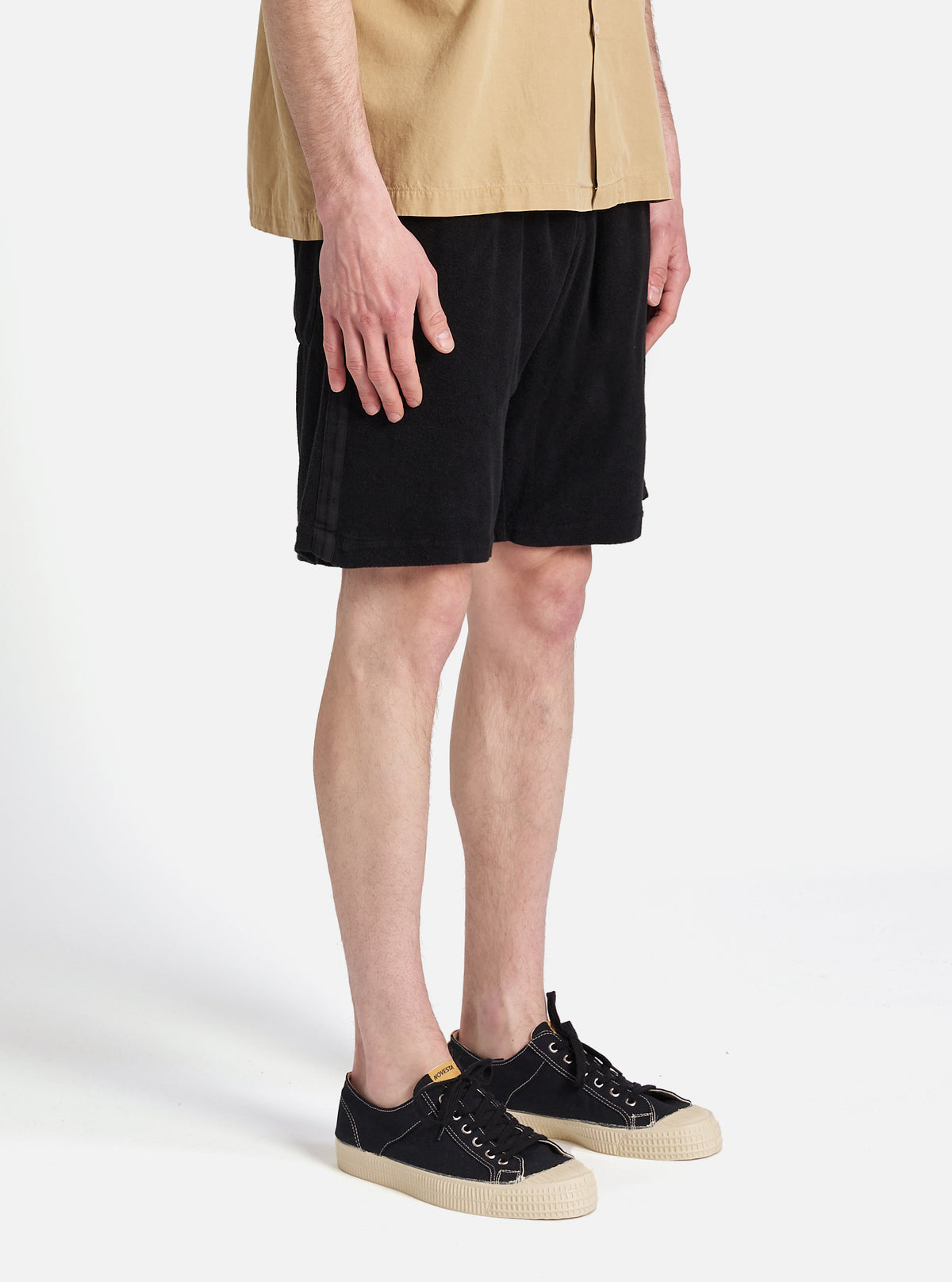 Black Light Weight Terry Simple Short