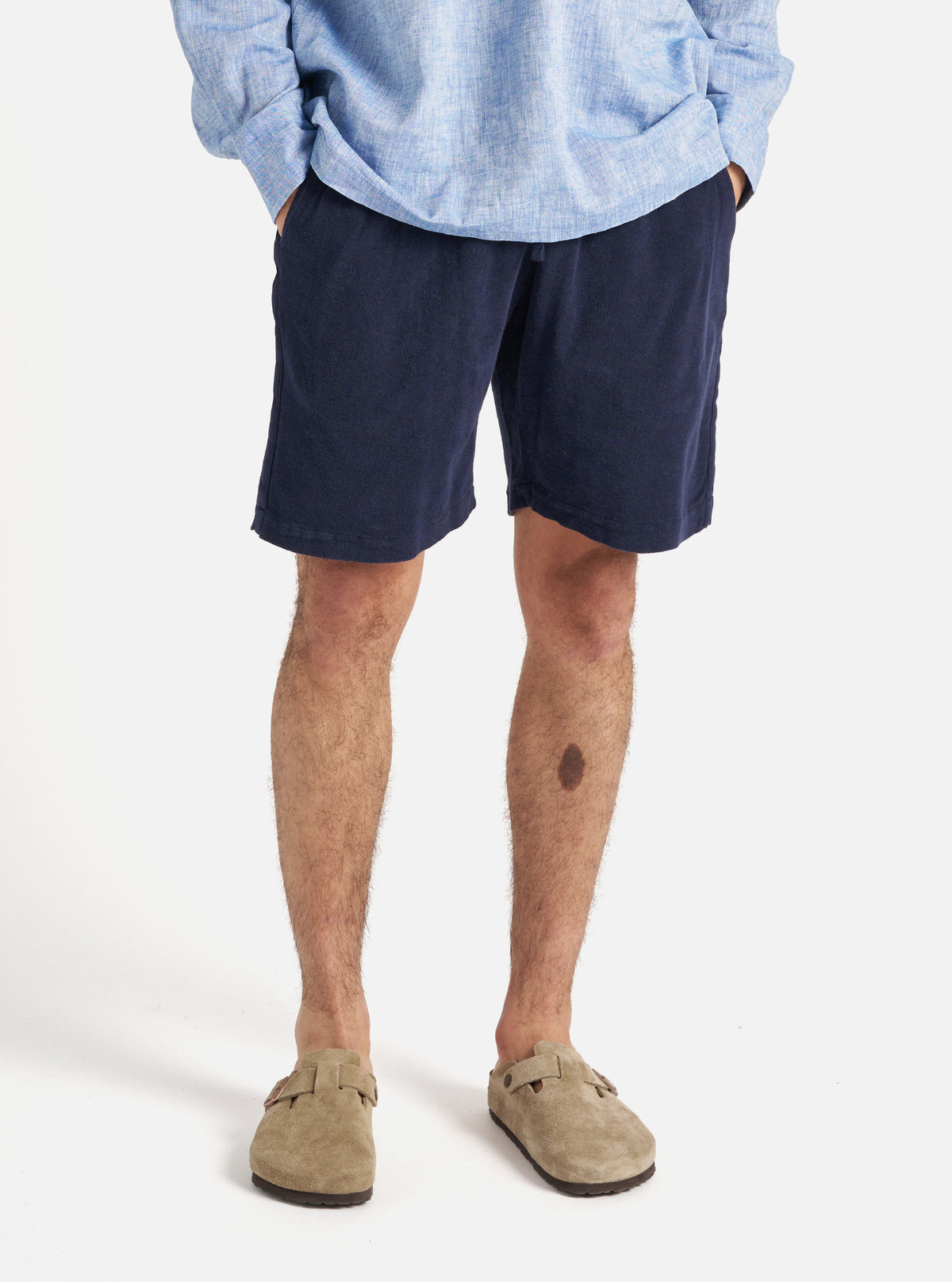 Bright Navy Light Weight Terry Simple Short
