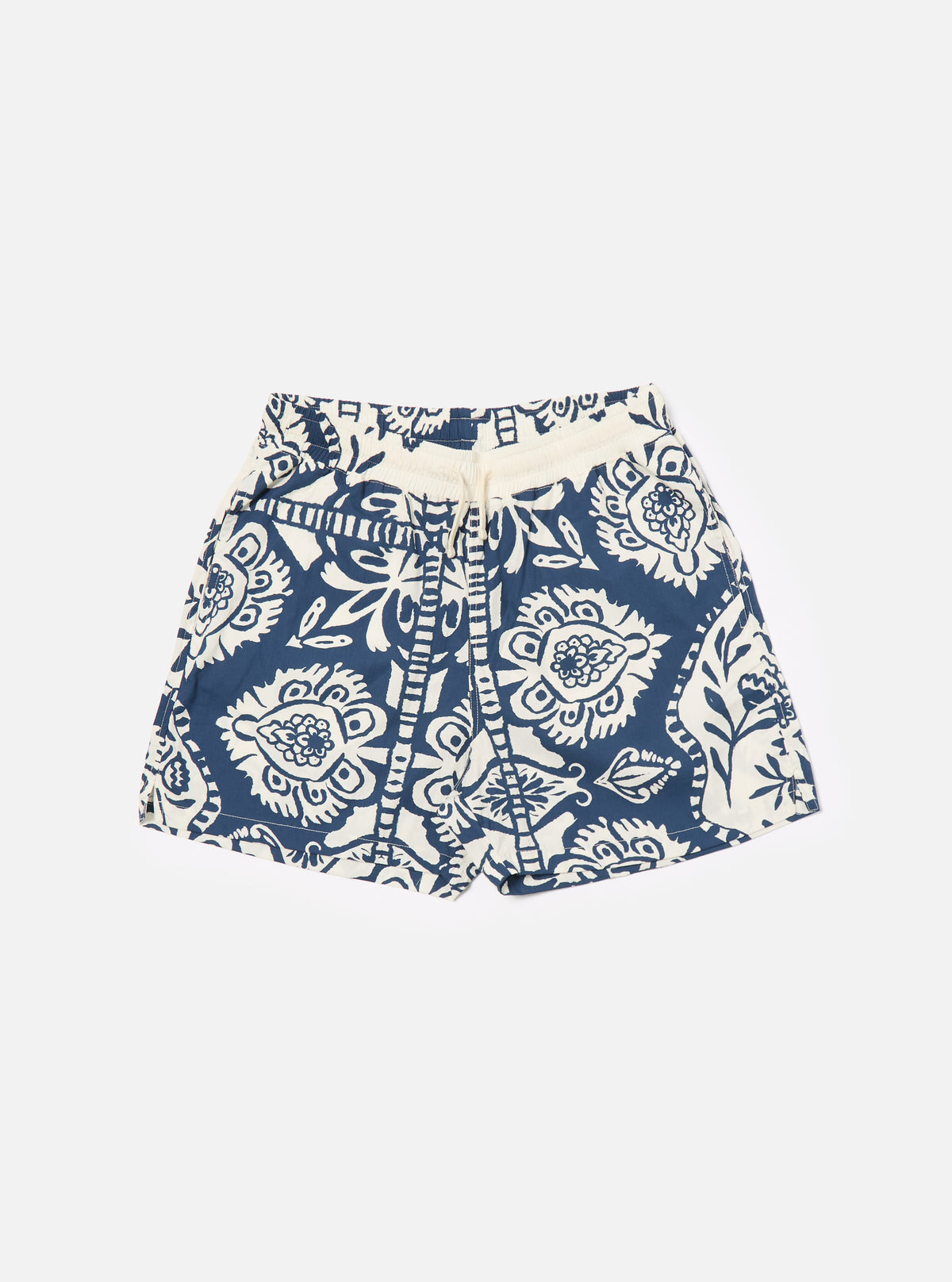 Navy Island Print Cotton Action Short