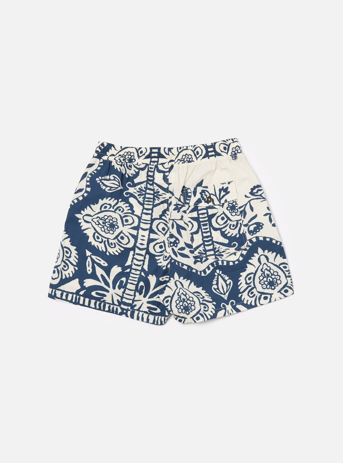 Navy Island Print Cotton Action Short